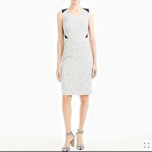 J Crew Sleeveless Twead Eyelet Sheath Office Dress Sz 10 Lined Rn77388